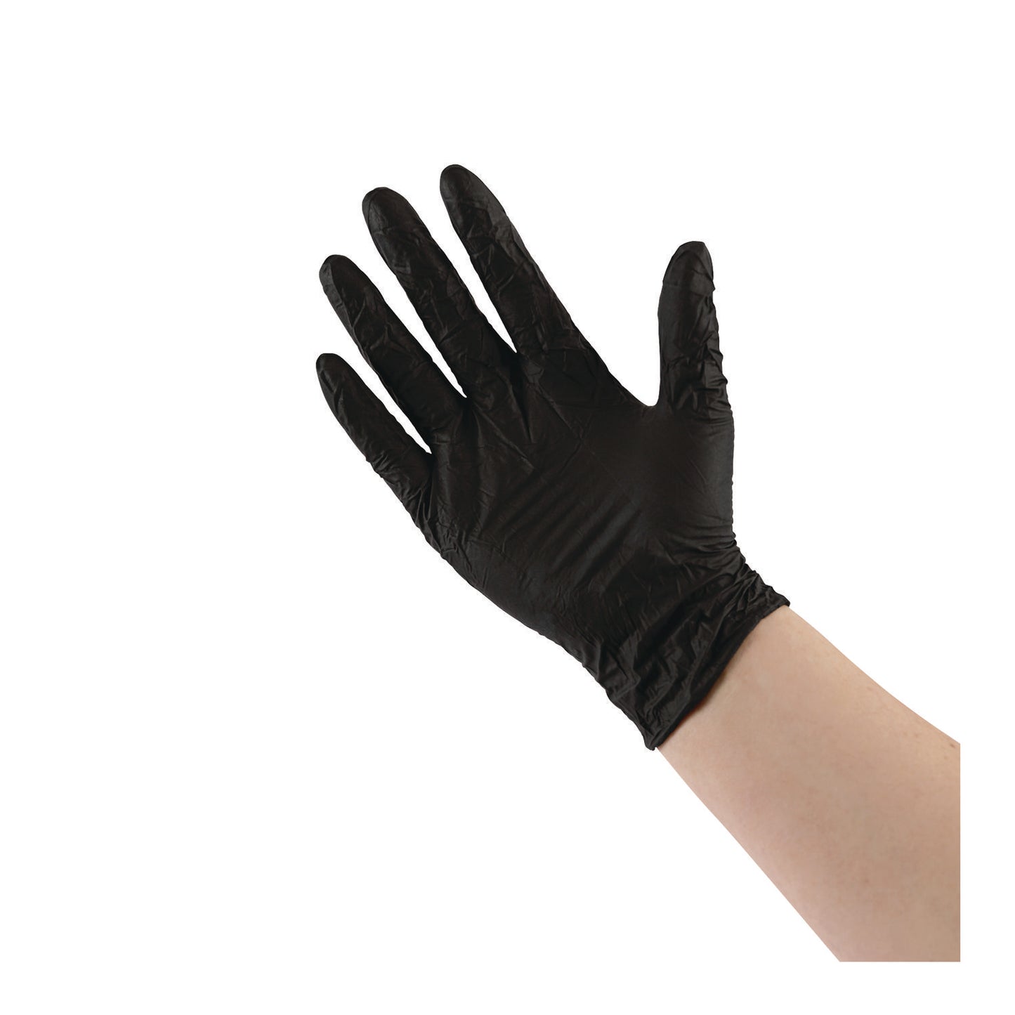 Boardwalk Disposable General-Purpose Powder-Free Nitrile Gloves, Large, Black, 4.4 mil, 100/Box (396LBXA)