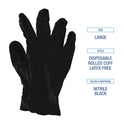 Boardwalk Disposable General-Purpose Powder-Free Nitrile Gloves, Large, Black, 4.4 mil, 100/Box, 10 Boxes/Carton (396LCTA)