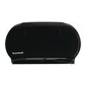 Boardwalk Jumbo Twin Toilet Tissue Dispenser, 20.25 x 6 x 12.25, Black (1529)