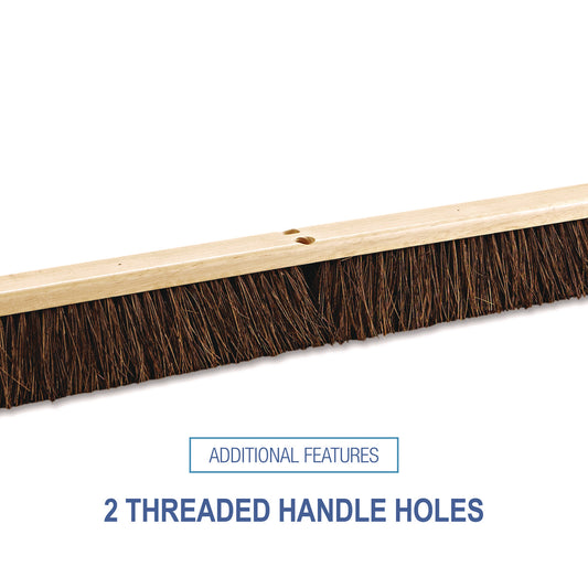 Boardwalk Floor Brush Head, 3.25" Brown Palmyra Fiber Bristles, 36" Brush (20136)