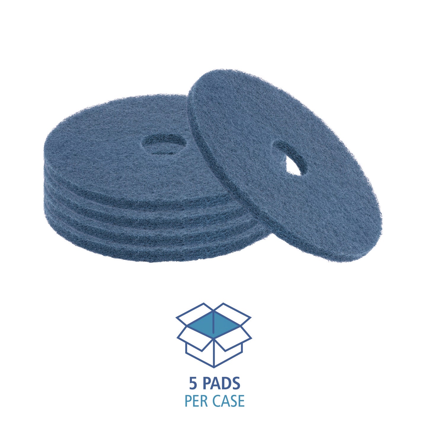 Boardwalk Scrubbing Floor Pads, 17" Diameter, Blue, 5/Carton (4017BLU)