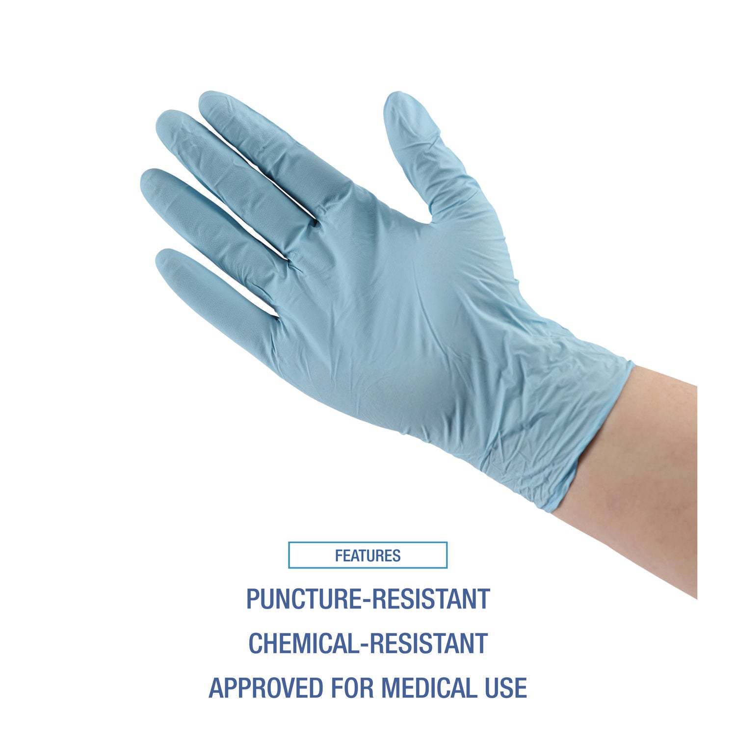 Boardwalk Disposable Examination Nitrile Gloves, Large, Blue, 5 mil, 1,000/Carton (382LCTA)