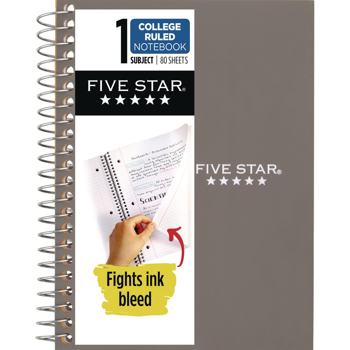 Five Star Wirebound Notebook, 1-Subject, Medium/College Rule, Randomly Assorted Cover Color (80) 7.5 x 5.5 Sheets (450048)