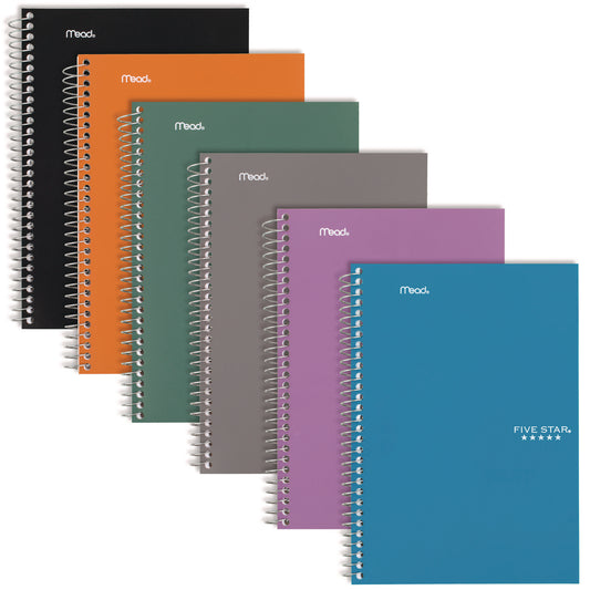 Five Star Wirebound Notebook, 2-Subject, Medium/College Rule, Randomly Assorted Cover Color, (80) 9.6 x 6 Sheets (840029)