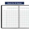 AT-A-GLANCE Undated Class Record Book, Nine to 10 Week Term: Two-Page Spread (35 Students), 10.88 x 8.25, Black Cover (8015005)