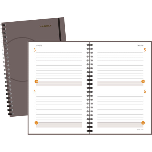 AT-A-GLANCE Plan. Write. Remember. Planning Notebook Two Days Per Page , 9 x 6, Gray Cover, Undated (80620330)