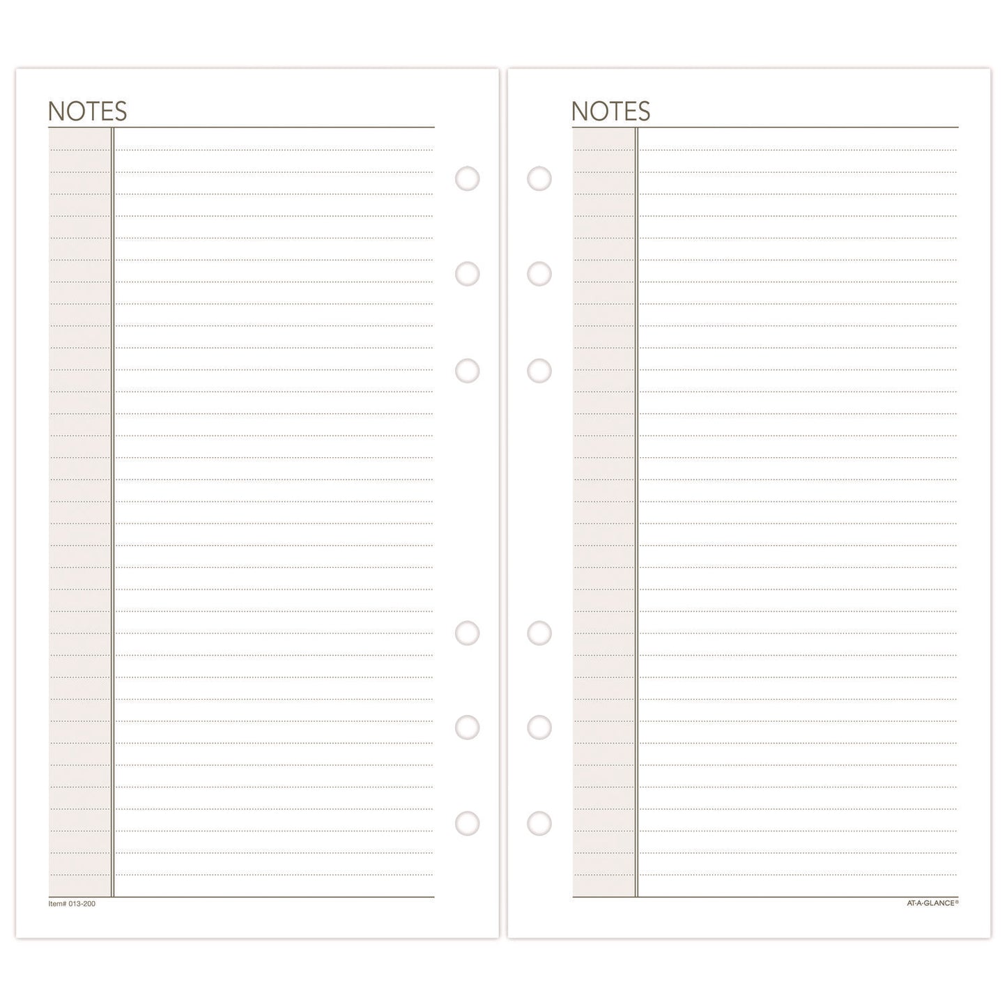 AT-A-GLANCE Lined Notes Pages for Planners/Organizers, 6.75 x 3.75, White Sheets, Undated (013200)