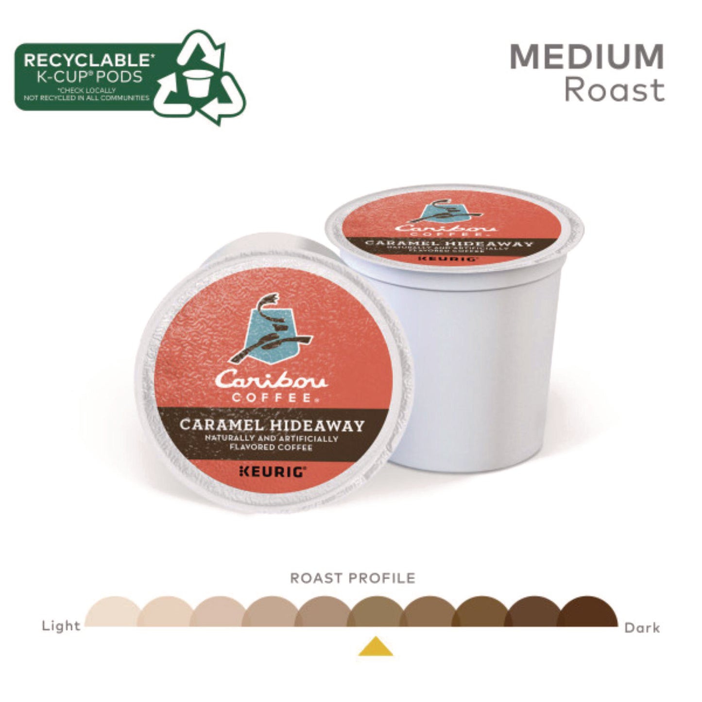 Caribou Coffee Caramel Hideaway K-Cups, Mild Roast, 24/Box (6996)