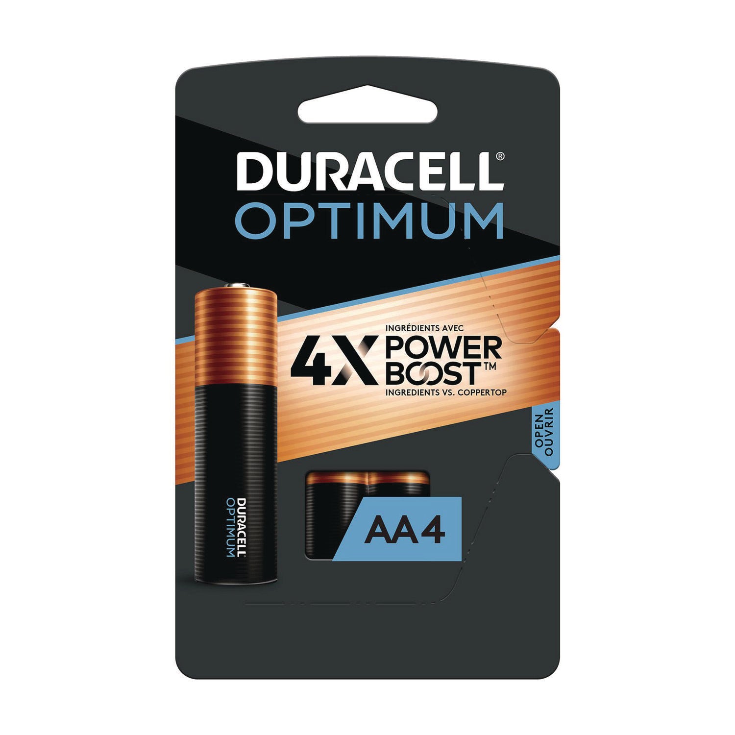 Duracell Optimum Alkaline AA Batteries, 4/Pack (OPT1500B4PRT)