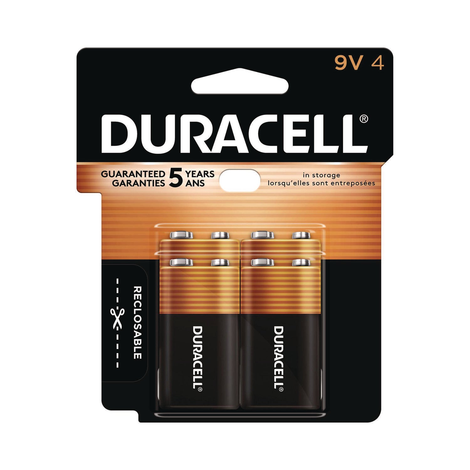 Duracell CopperTop Alkaline 9V Batteries, 4/Pack (MN16RT4Z)