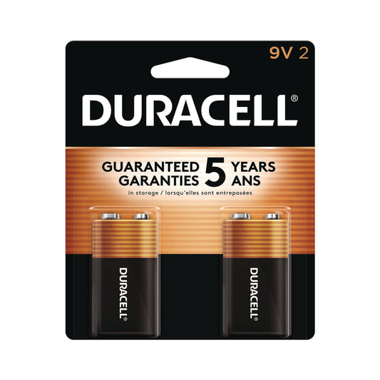 Duracell CopperTop Alkaline 9V Batteries, 2/Pack (MN1604B2Z)