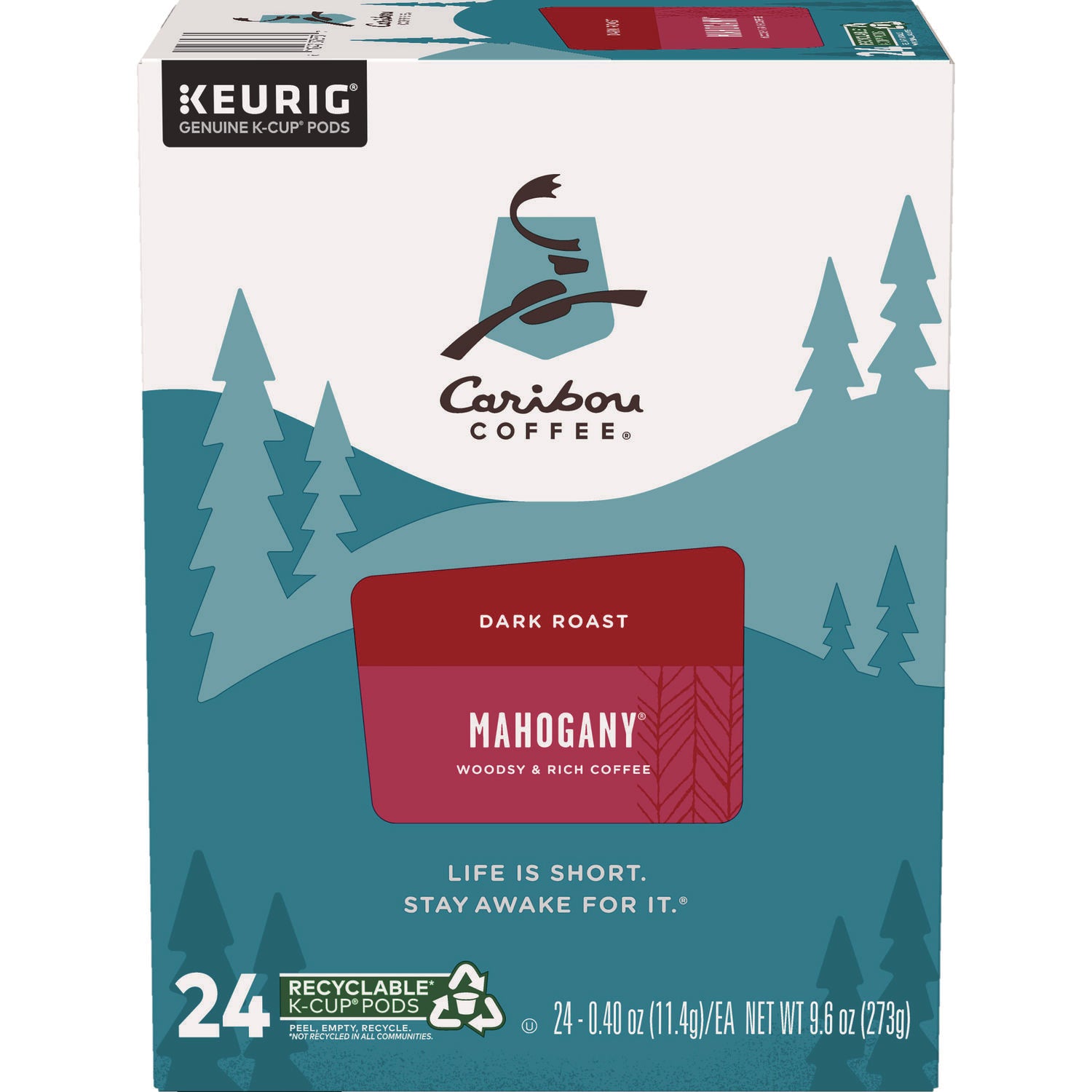 Caribou Coffee Mahogany Coffee K-Cups, 24/ Box (6990)