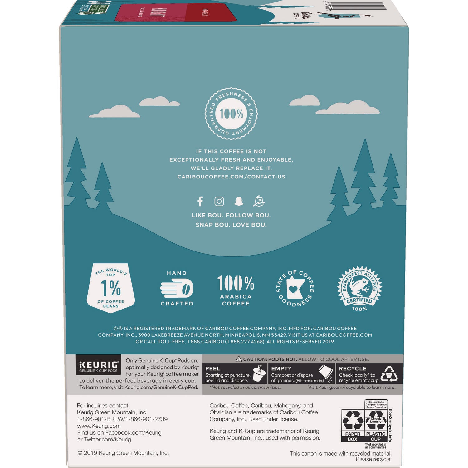 Caribou Coffee Mahogany Coffee K-Cups, 24/ Box (6990)