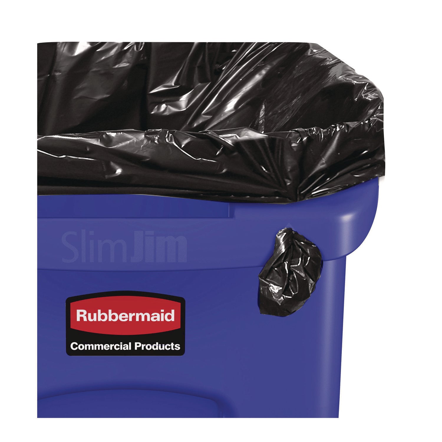 Rubbermaid Commercial Slim Jim Plastic Recycling Container with Venting Channels, 23 gal, Plastic, Blue (354007BE)