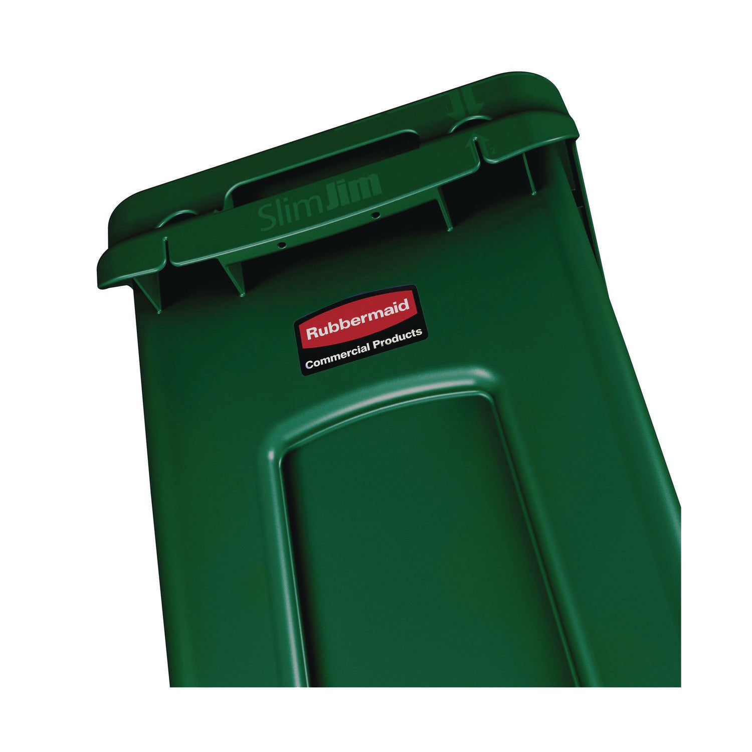 Rubbermaid Commercial Slim Jim Plastic Recycling Container with Venting Channels, 23 gal, Plastic, Green (354007GN)