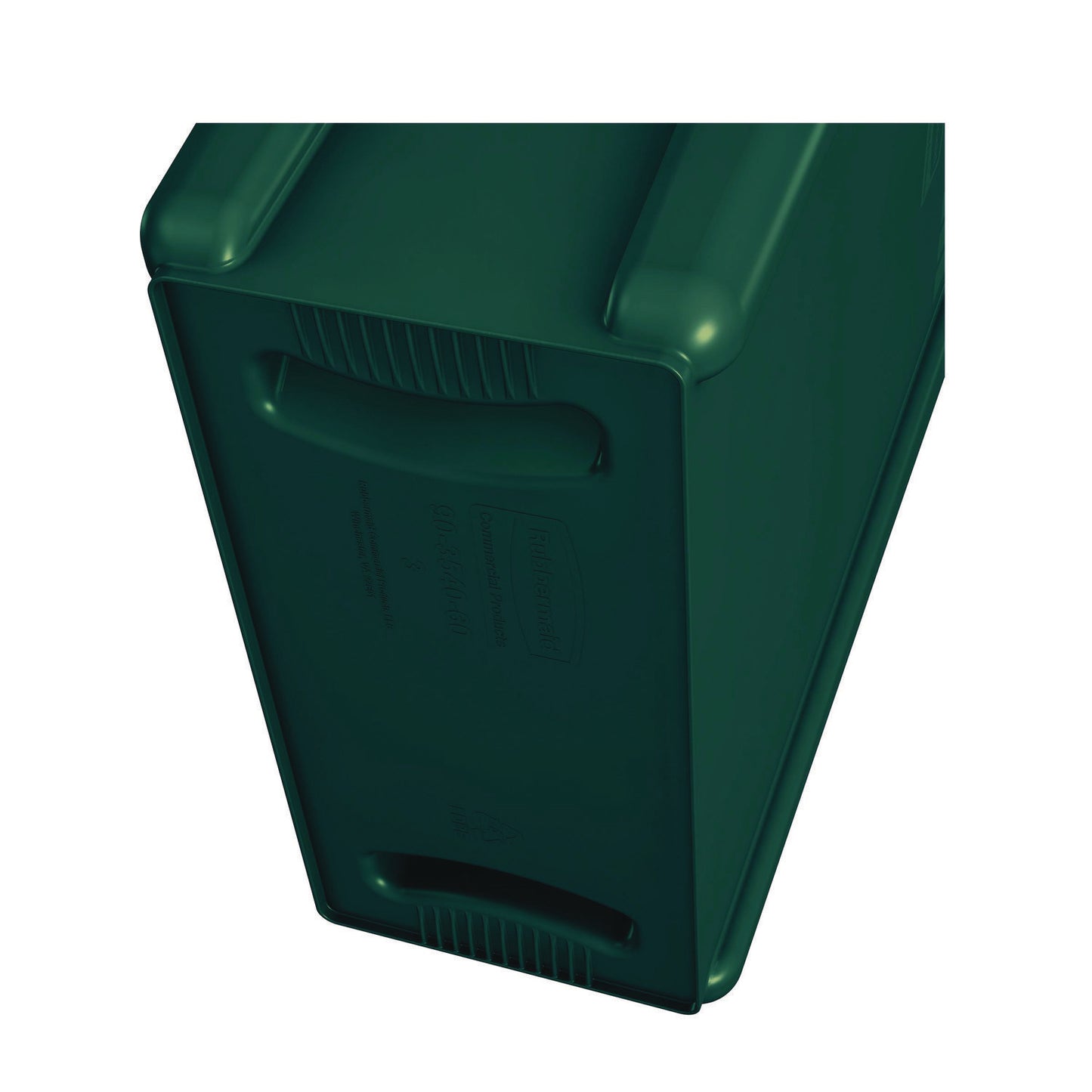 Rubbermaid Commercial Slim Jim Plastic Recycling Container with Venting Channels, 23 gal, Plastic, Green (354007GN)