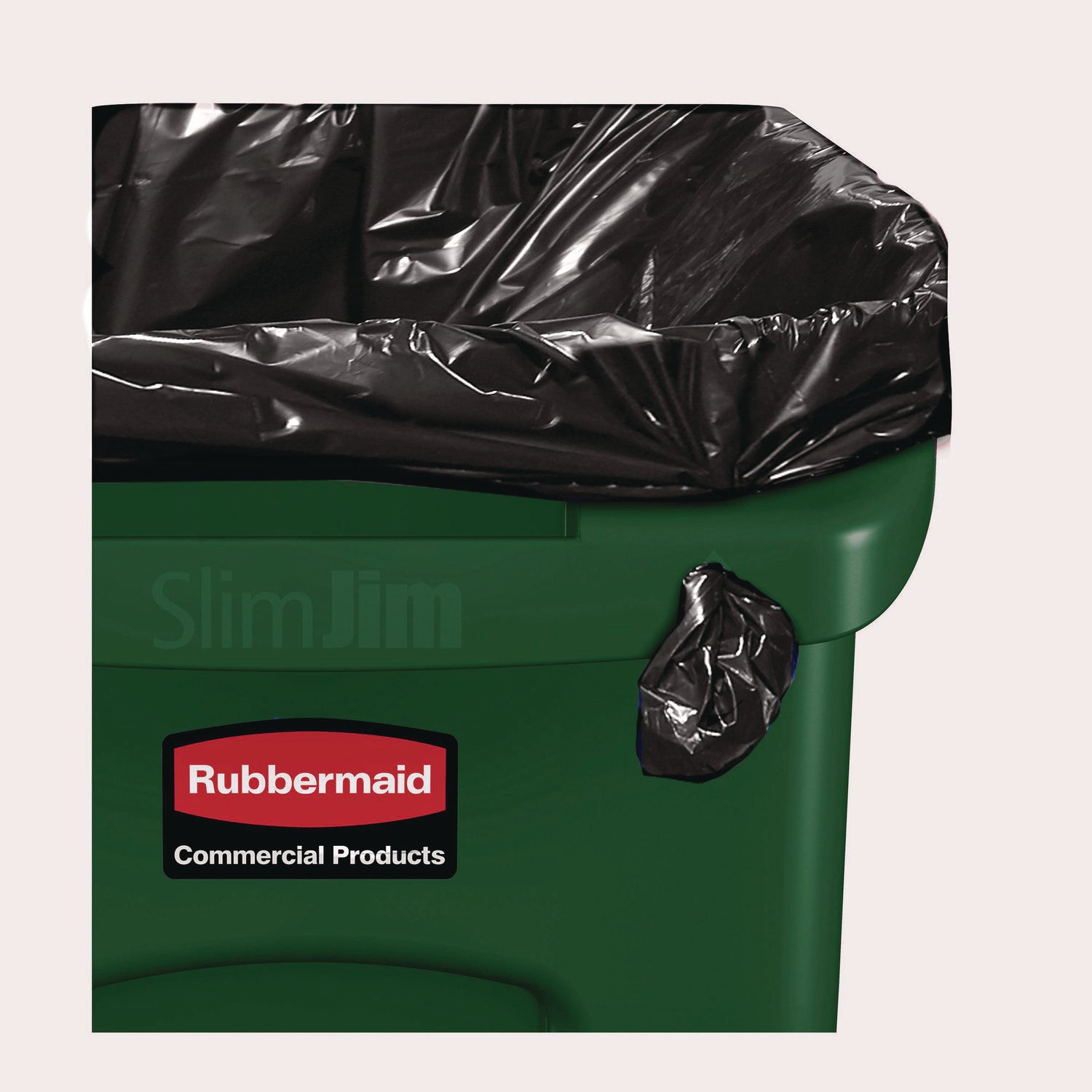 Rubbermaid Commercial Slim Jim Plastic Recycling Container with Venting Channels, 23 gal, Plastic, Green (354007GN)