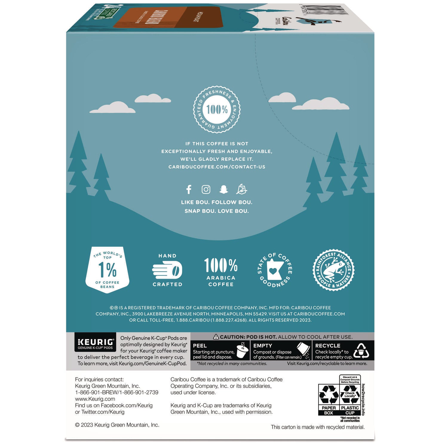 Caribou Coffee Caribou Blend Coffee K-Cups, 96/Carton (6992CT)