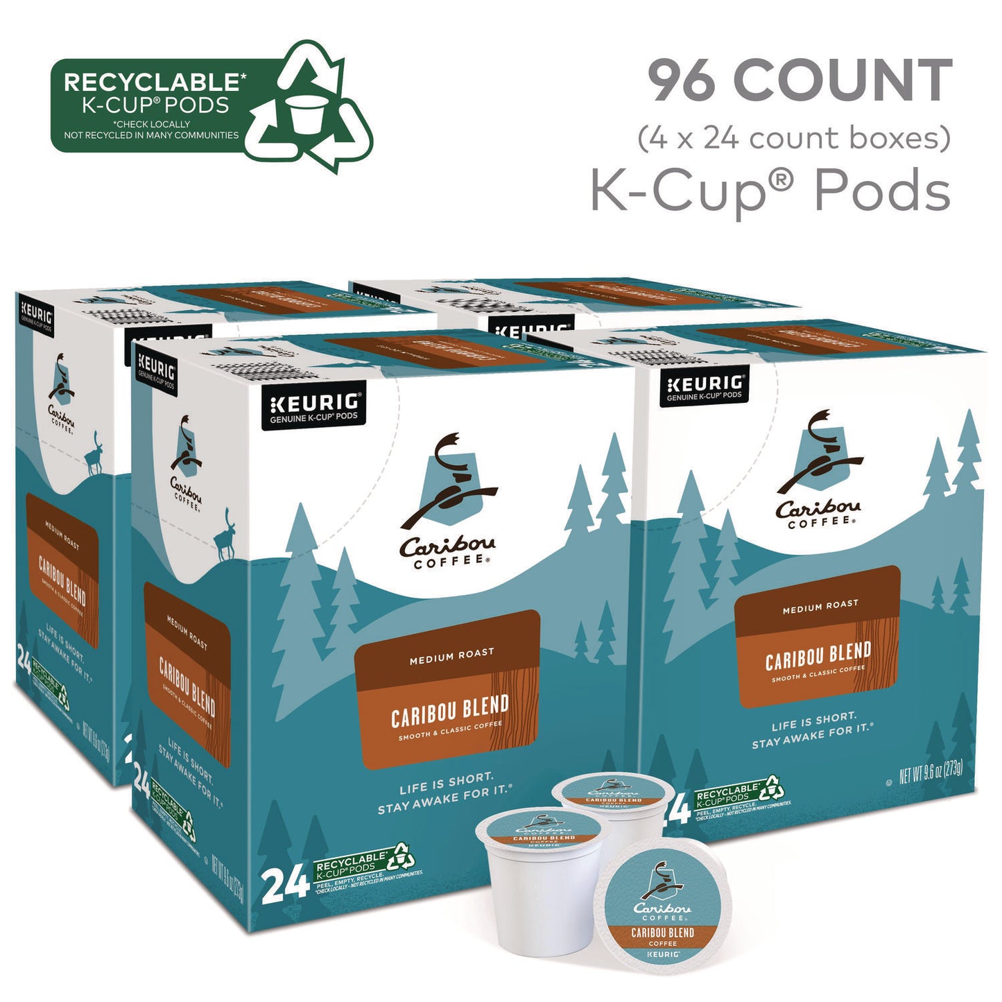 Caribou Coffee Caribou Blend Coffee K-Cups, 96/Carton (6992CT)