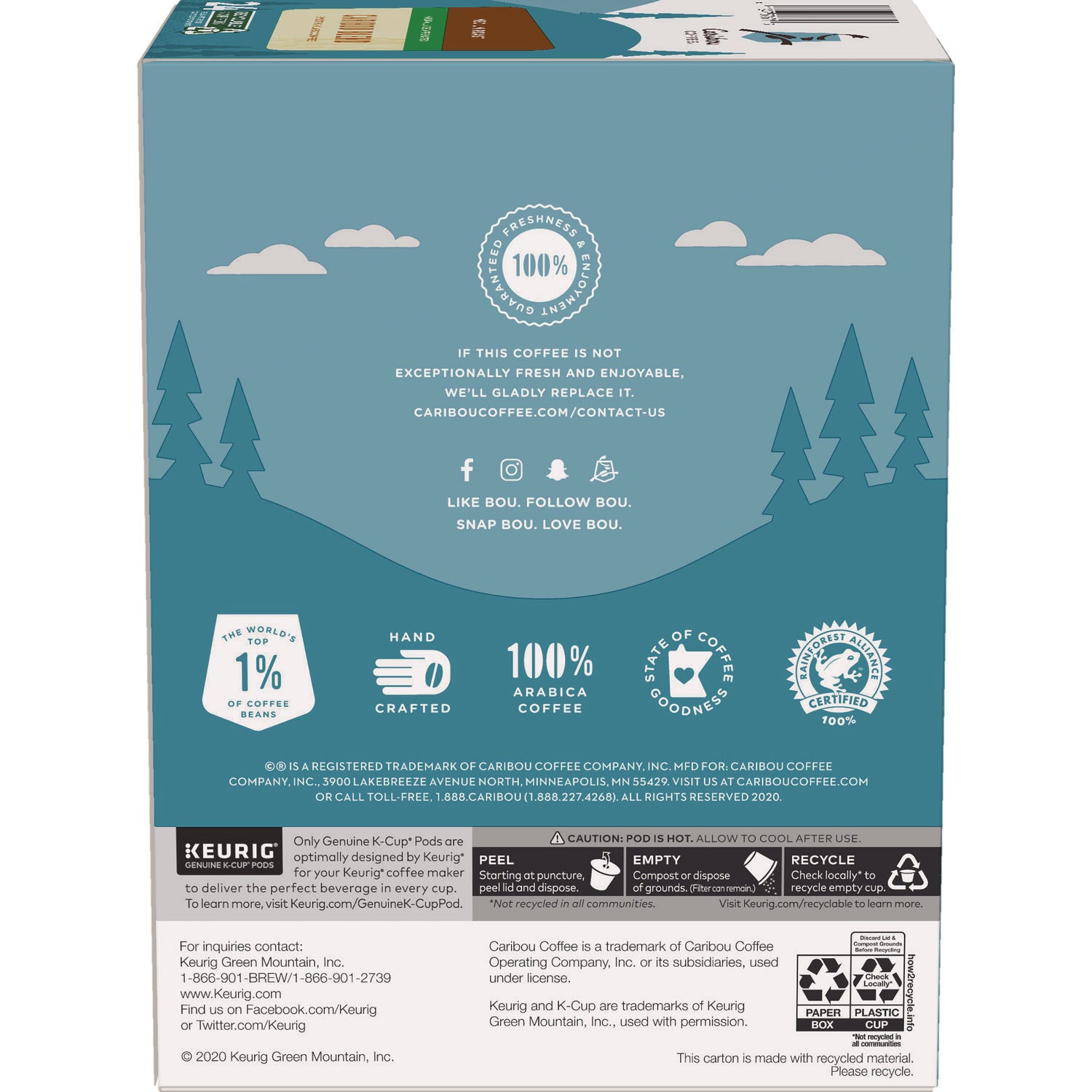 Caribou Coffee Caribou Blend Decaf Coffee K-Cups, 96/Carton (6995CT)