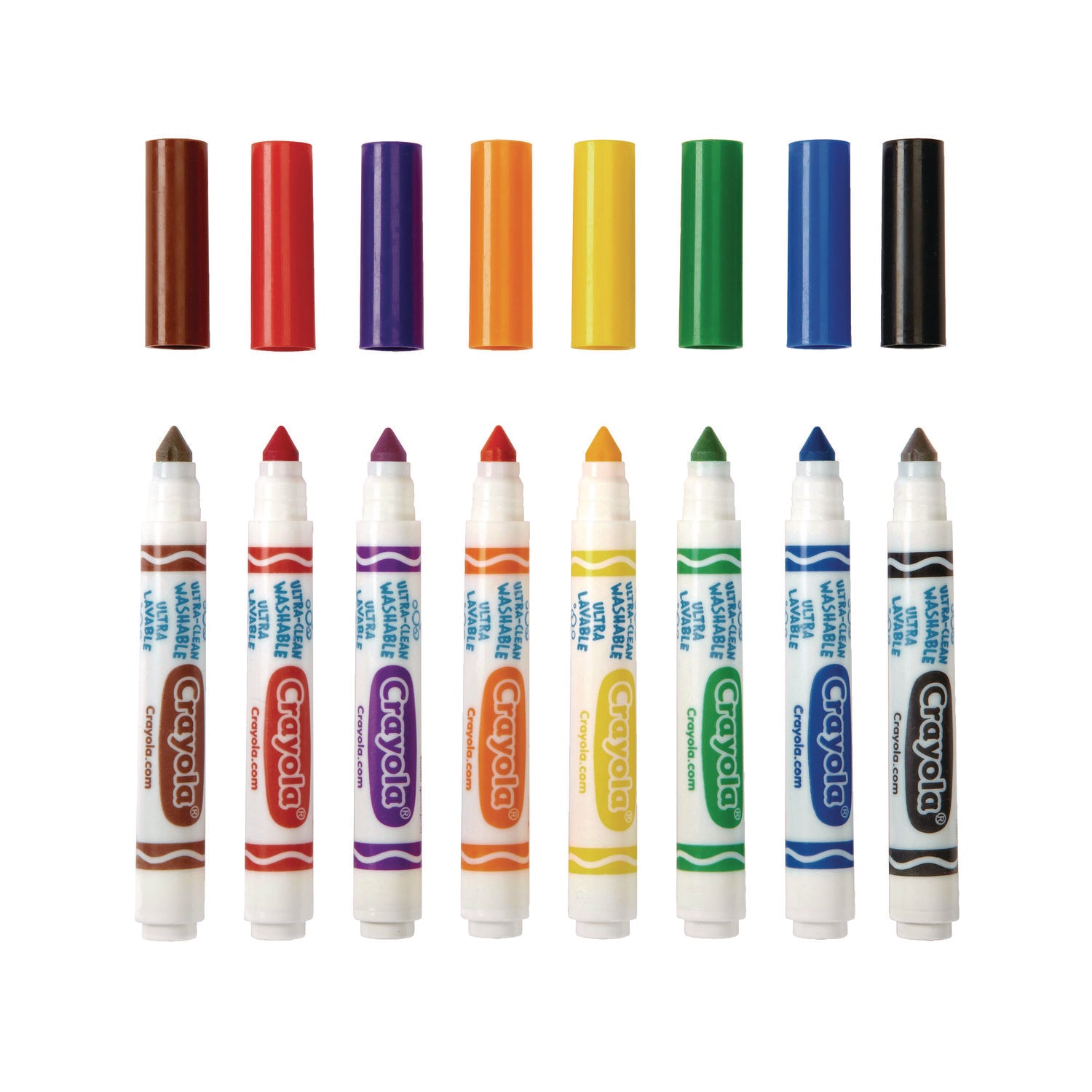 Crayola Ultra-Clean Washable Marker Classpack, Broad Bullet Tip, 8 Assorted Colors, 200/Box (588200)