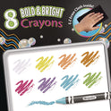 Crayola Washable Dry Erase Crayons w/E-Z Erase Cloth, Assorted Bright Colors, 8/Box (985202)