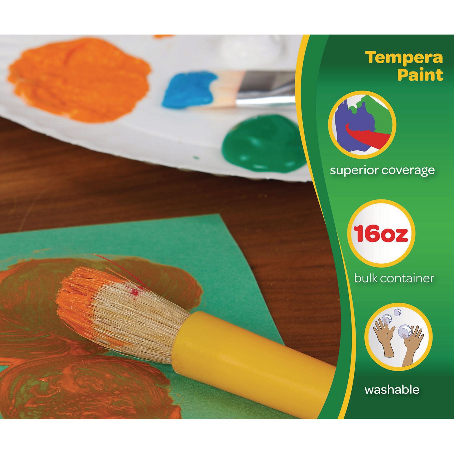 Crayola Premier Tempera Paint, Black, 16 oz Bottle (541216051)