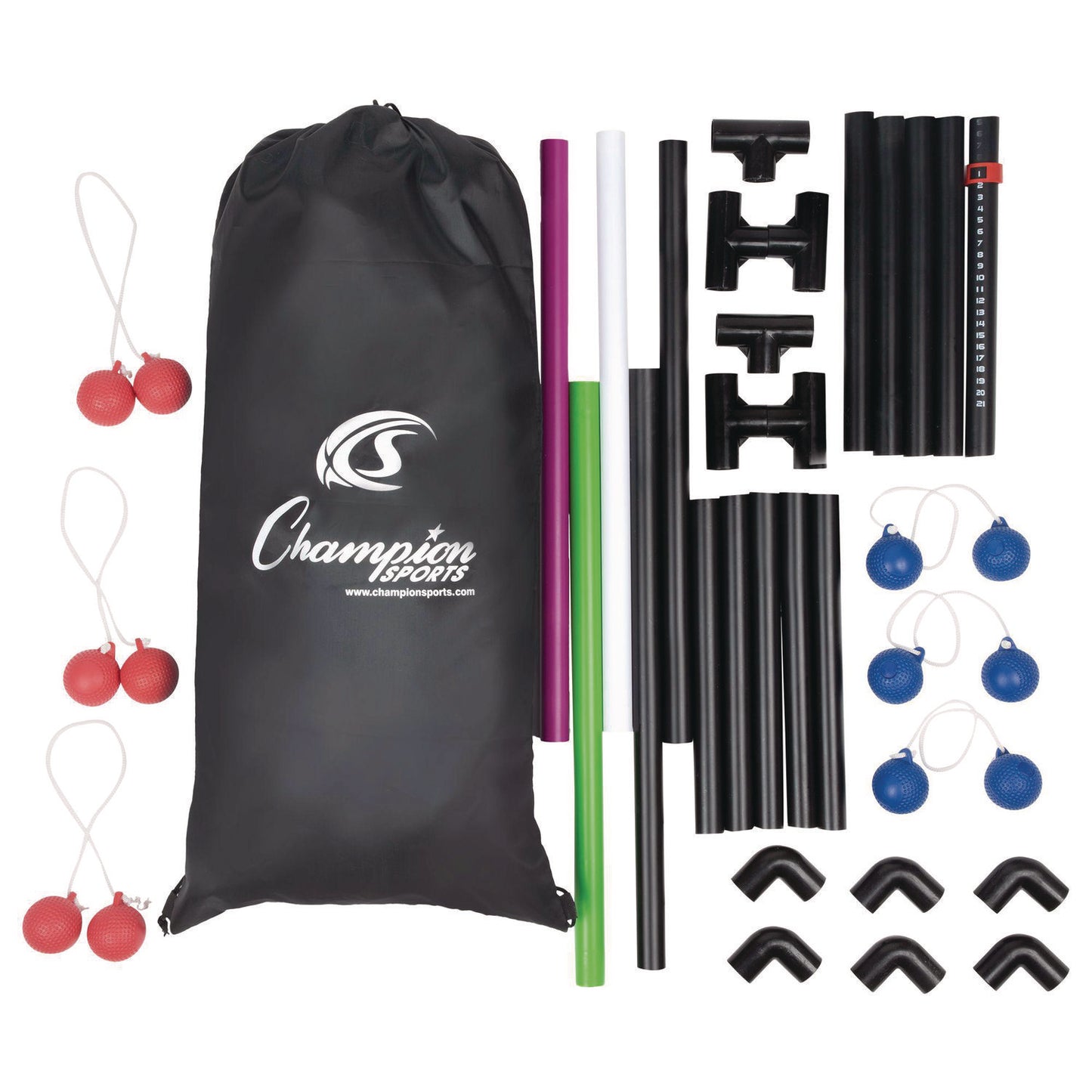 Champion Sports Ladder Ball Game Set, (2) 22" x 37.5" Ladders/(6) Bolas/Carry Bag (LGSTSET)