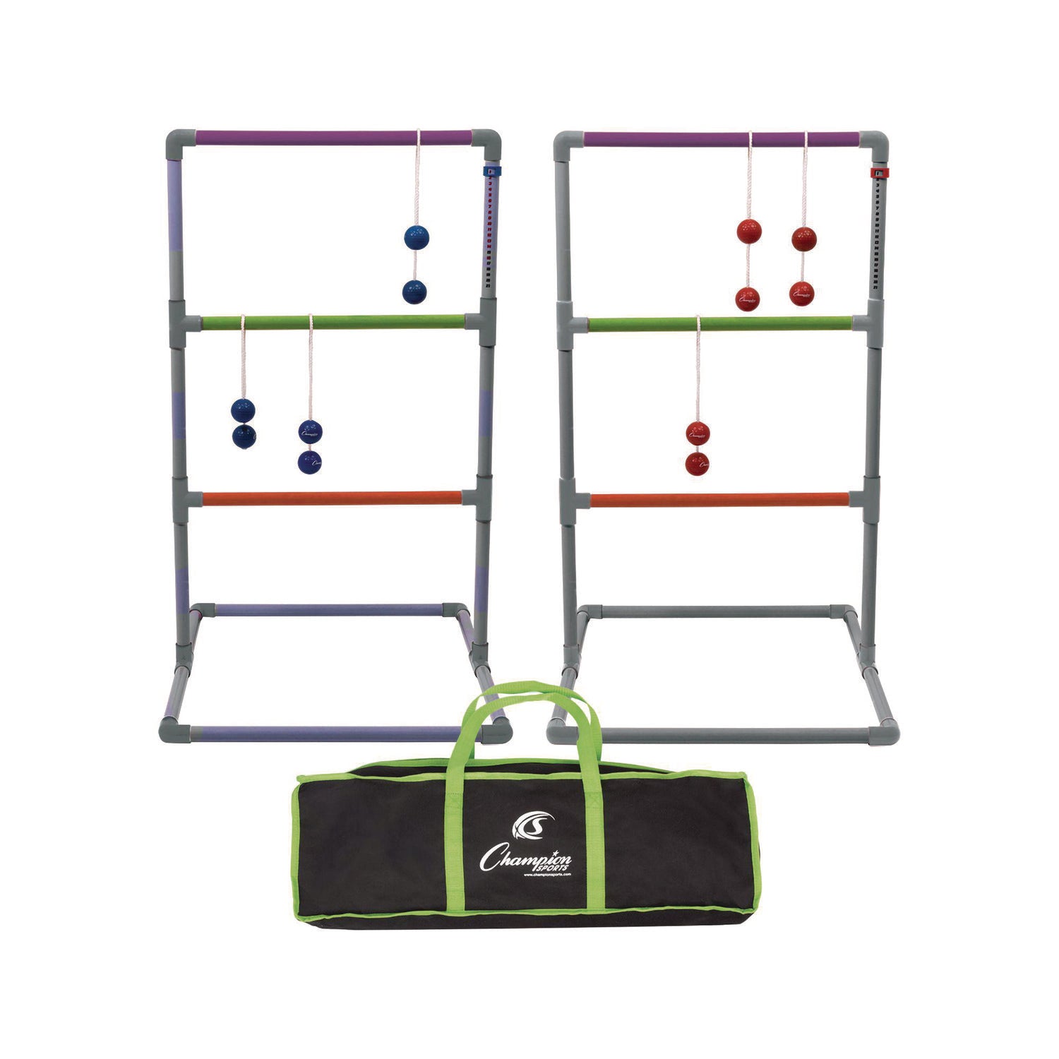 Champion Sports Pro Ladder Golf Game Set, (2) 22" x 37.5" Ladders/Six Bolas/Carry Bag (LGSTPRO)