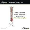 Champion Sports Jump Rope Storage Tree, 25.5" x 25.5" x 68.5", White (JRSD)