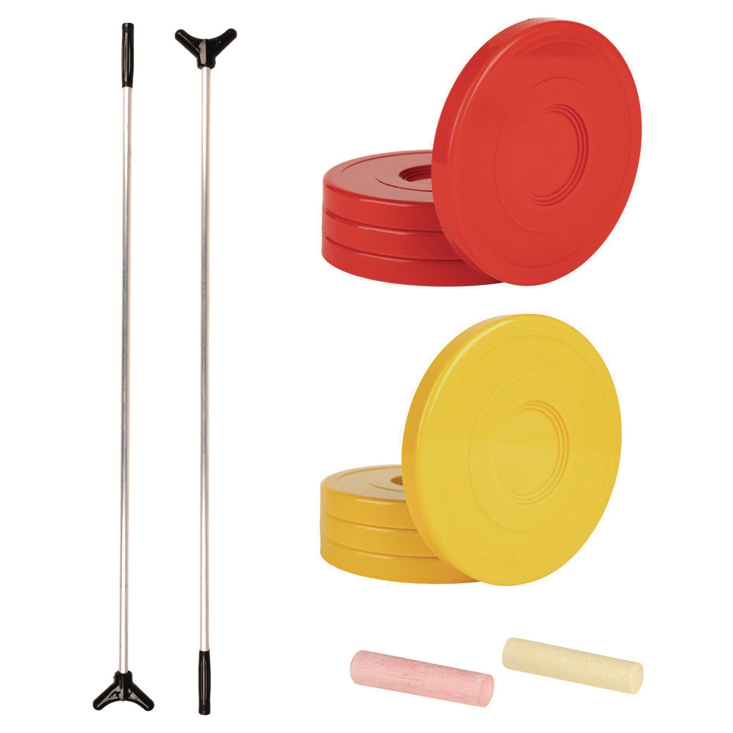 Champion Sports Economy Shuffleboard Set, 15-ft Court, Four 51" Cues, Eight Discs (SBA20)