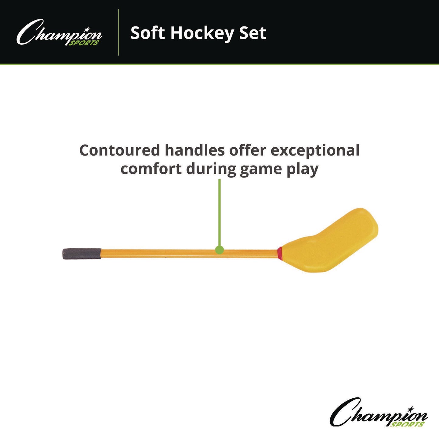 Champion Sports Rhino Soft Hockey Set, 30" Long, (10) Sticks/7" Ball/4" Puck (HS10SET)