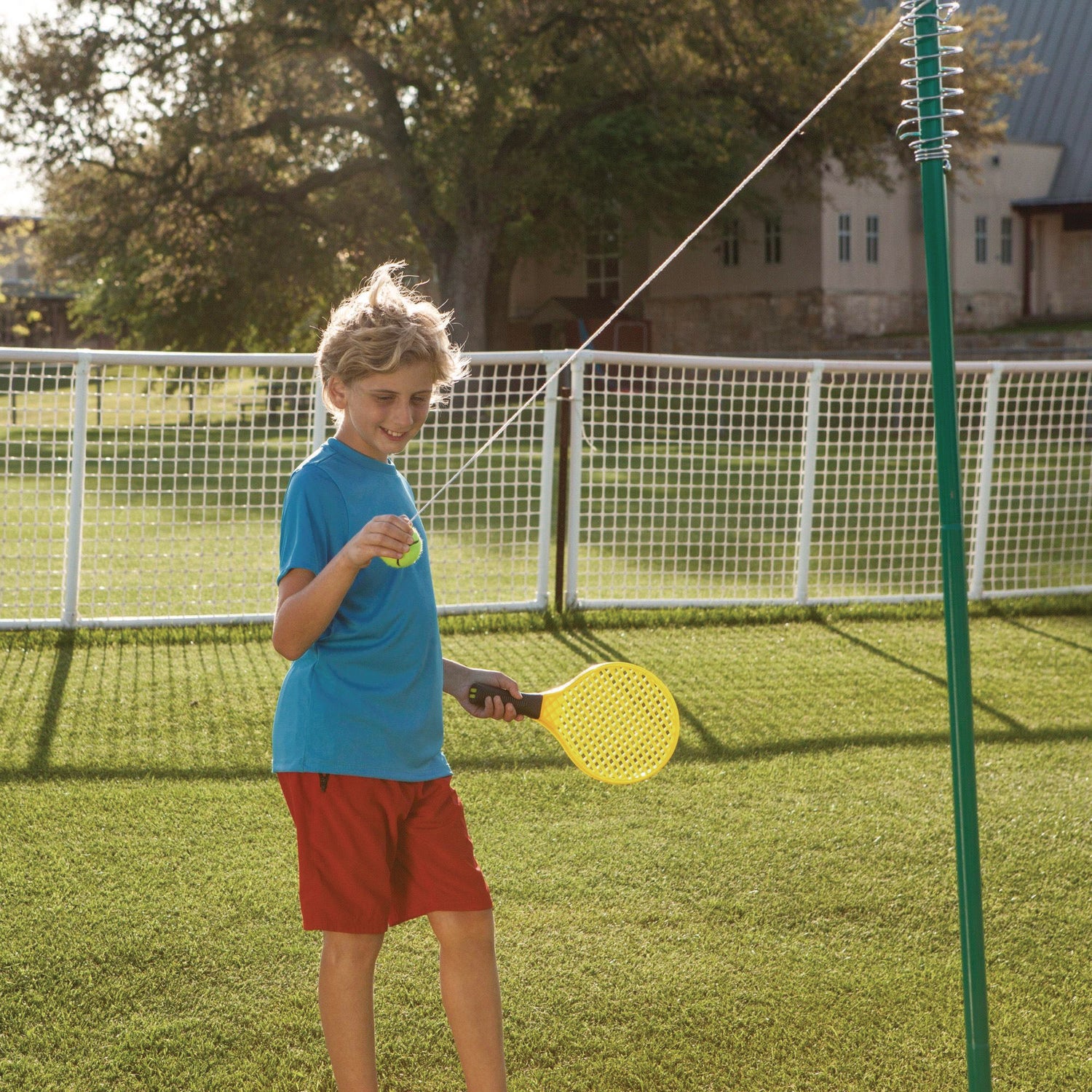 Champion Sports Tether Tennis Game Set, Two Paddles, Two Tennis Balls (TTGAME)