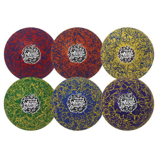 Champion Sports Rhino Skin Spider Dodgeball Set, 6.3" Diameter, Assorted Colors, 6/Set (RXSPDRSET)