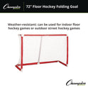 Champion Sports 72 Inch Floor Hockey Collapsible Goal, 24" x 72", 1.65" dia Frame (FHG72)