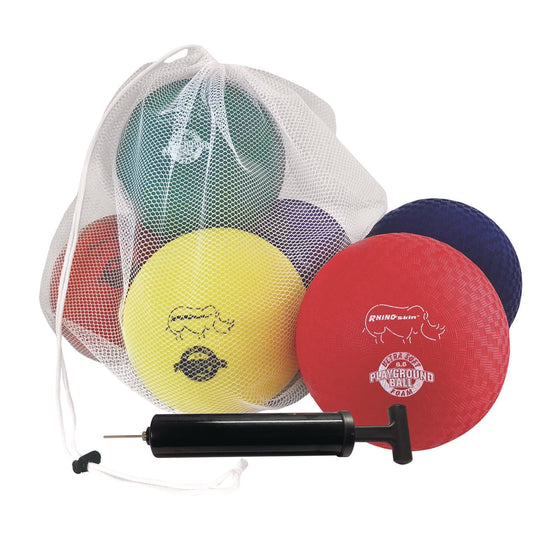 Champion Sports Rhino Soft Playground Ball Set, 8.5" Diameter, Assorted Colors, 6/Set (RSPGSET)