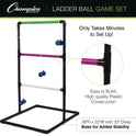Champion Sports Ladder Ball Game Set, (2) 22" x 37.5" Ladders/(6) Bolas/Carry Bag (LGSTSET)
