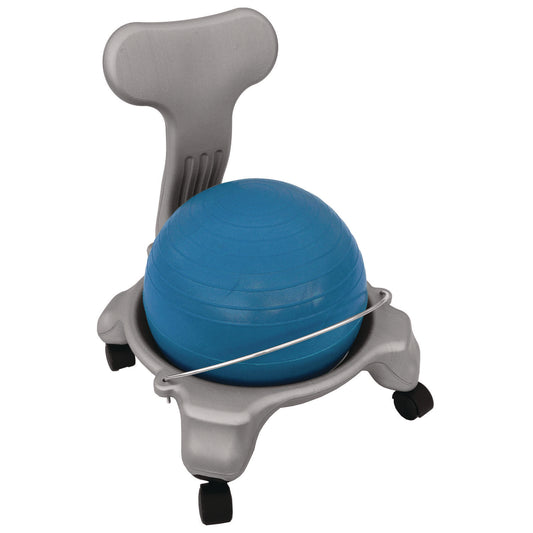 Champion Sports Kid's Ball Chair, Supports Up to 264 lb, 12.5" Seat Height, Blue Seat, Silver Base (KDCH)