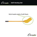 Champion Sports Rhino Soft Hockey Set, 30" Long, (10) Sticks/7" Ball/4" Puck (HS10SET)