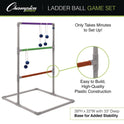 Champion Sports Pro Ladder Golf Game Set, (2) 22" x 37.5" Ladders/Six Bolas/Carry Bag (LGSTPRO)