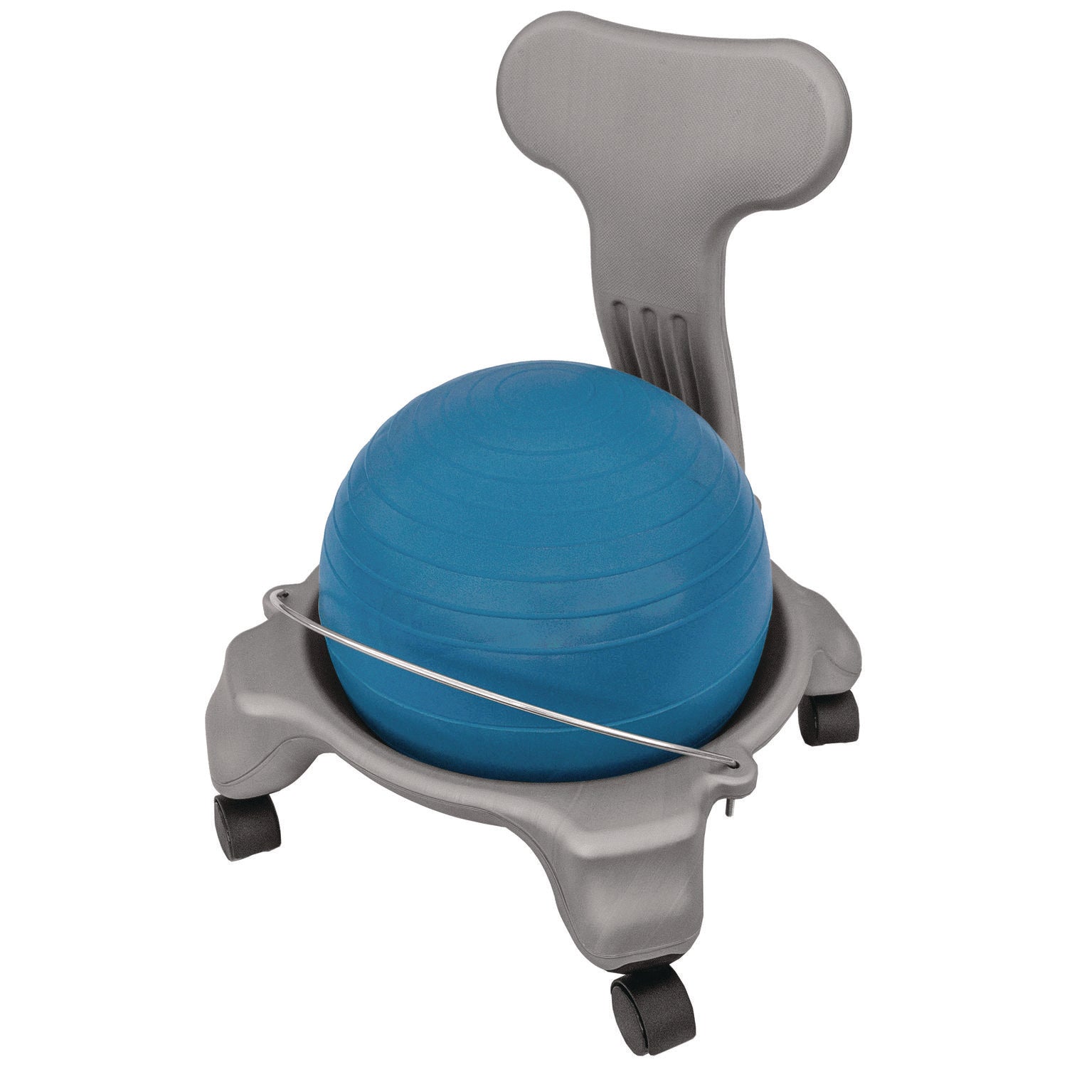 Champion Sports Kid's Ball Chair, Supports Up to 264 lb, 12.5" Seat Height, Blue Seat, Silver Base (KDCH)