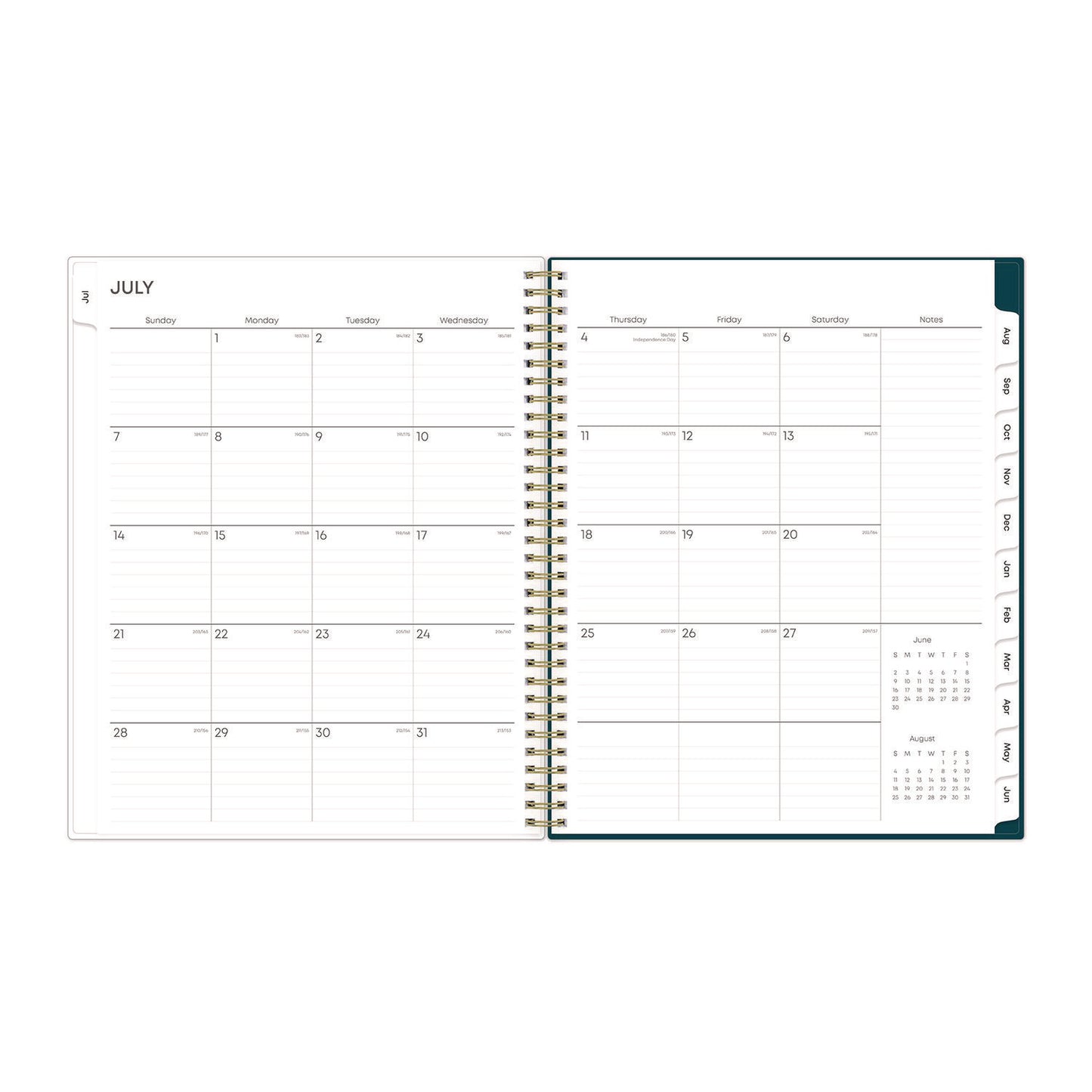 Blue Sky Greta Academic Year Weekly/Monthly Planner, Floral Artwork, 11.5 x 8, Green Cover, 12-Month (July-June): 2024 to 2025 (136479)