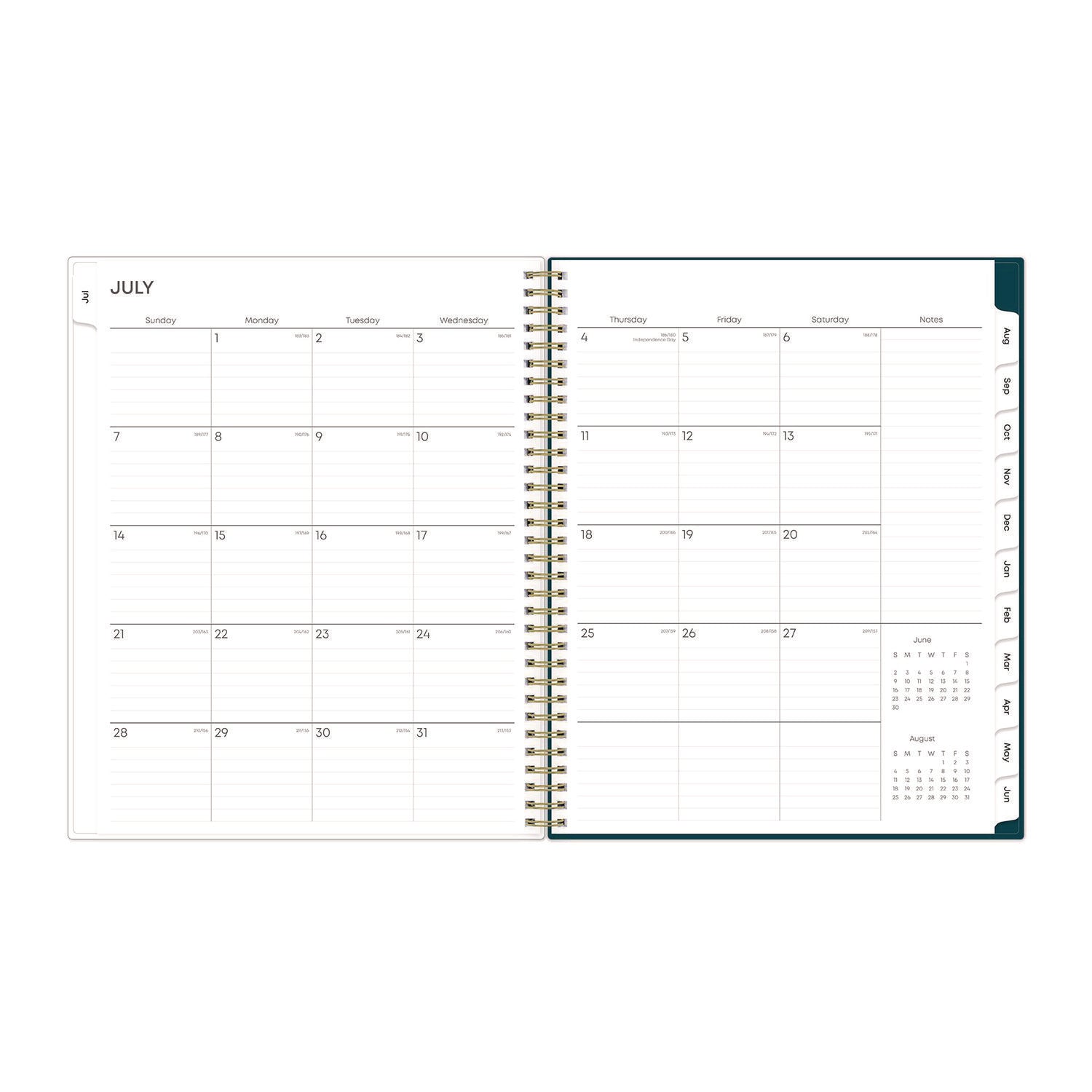 Blue Sky Greta Academic Year Weekly/Monthly Planner, Floral Artwork, 11.5 x 8, Green Cover, 12-Month (July-June): 2024 to 2025 (136479)