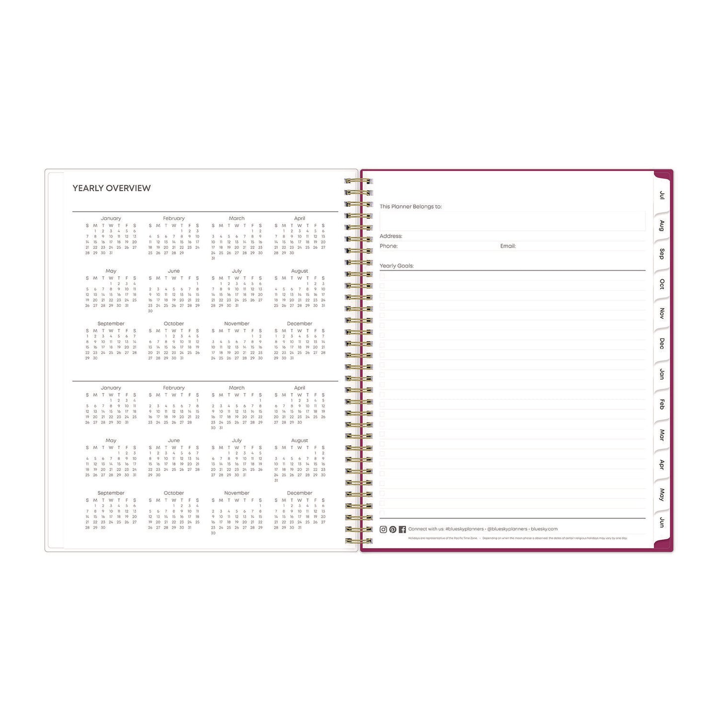 Blue Sky Mahalo Academic Year Create-Your-Own Cover Weekly/Monthly Planner, Floral Artwork, 11 x 8.5, 12-Month (July-June): 2024-2025 (100149)