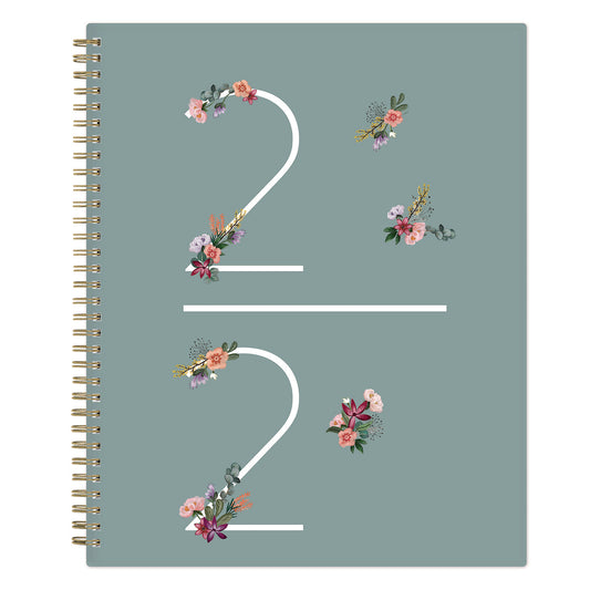 Blue Sky Greta Academic Year Weekly/Monthly Planner, Floral Artwork, 11.5 x 8, Green Cover, 12-Month (July-June): 2024 to 2025 (136479)