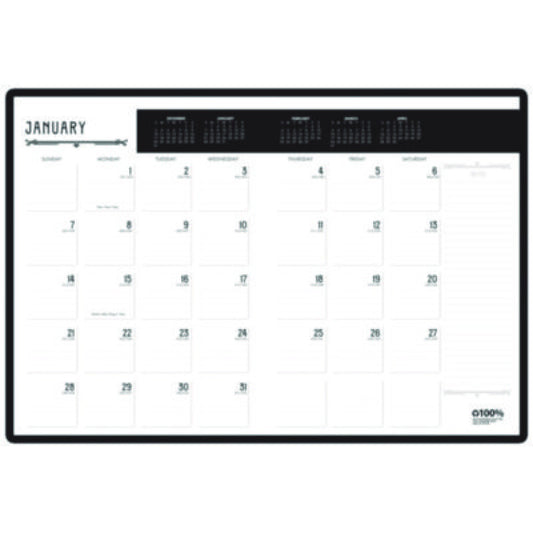 House of Doolittle 100% Recycled Deco Days Monthly Planner, 11 x 8.5, Black/Gold Cover, 12-Month (Jan to Dec): 2025 (29102)