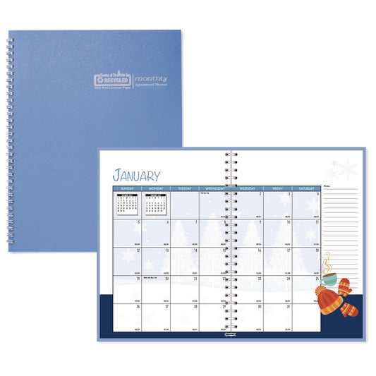 House of Doolittle Seasonal Monthly Planner, Illustrated Seasons Artwork, 10 x 7, Light Blue Cover, 12-Month (Jan to Dec): 2025 (23908)