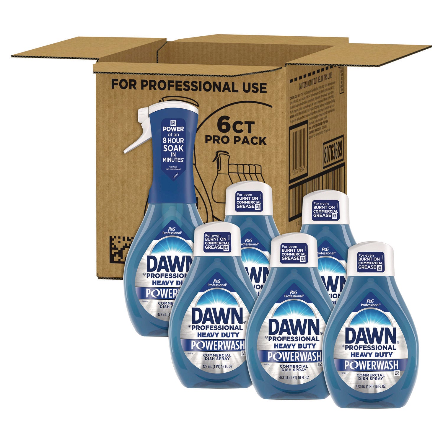 Dawn Heavy Duty Powerwash Commercial Dish Spray, 16 oz, 6 Pack: 1 Starter Kit Plus 5 Refills (15264)