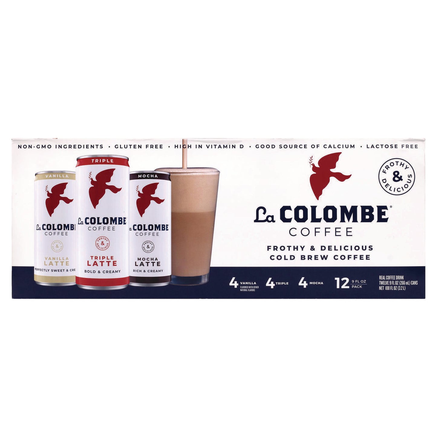 La Colombe Draft Latte Cold Brew, Assorted Flavors, 9 oz Can, 12/Carton (22002272)