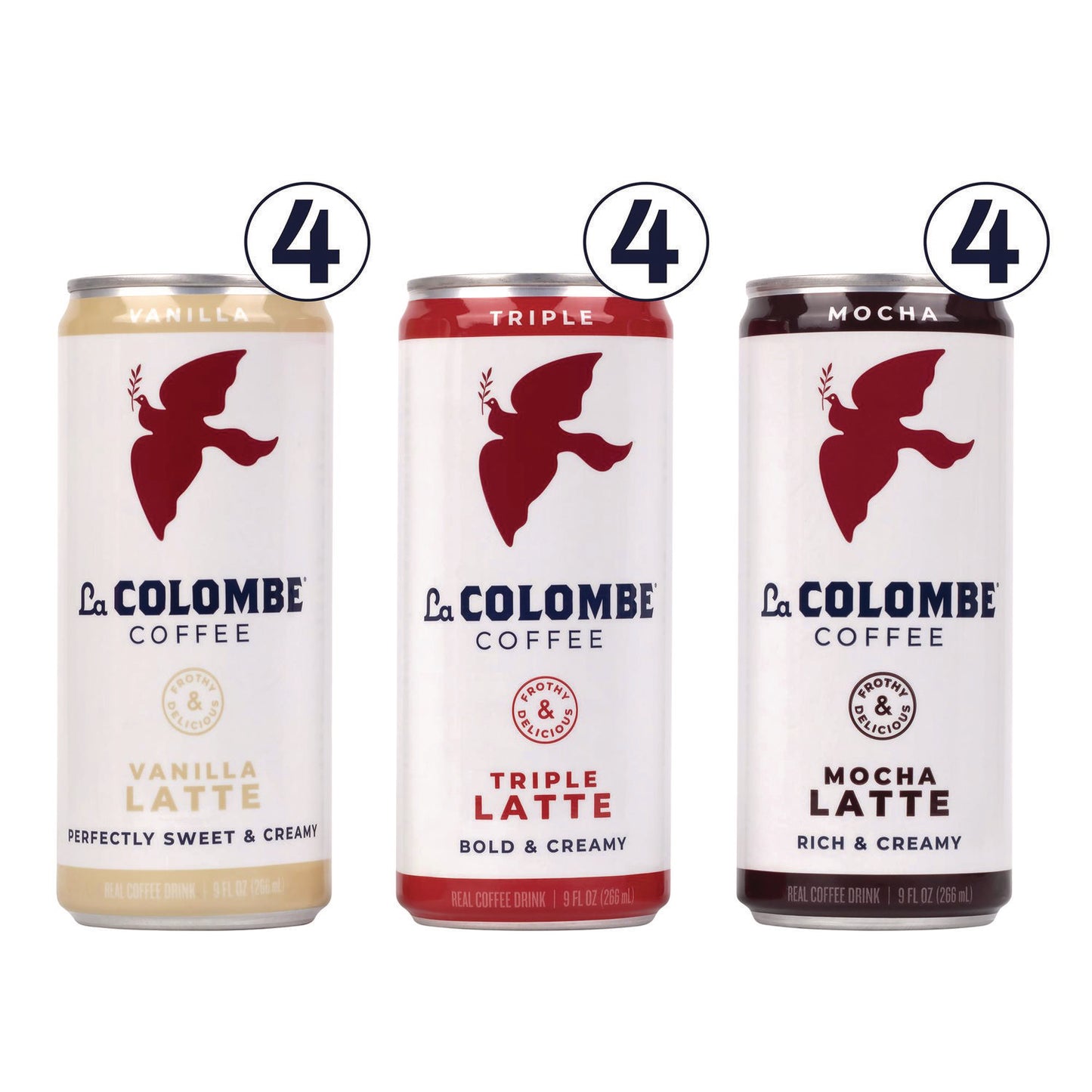 La Colombe Draft Latte Cold Brew, Assorted Flavors, 9 oz Can, 12/Carton (22002272)